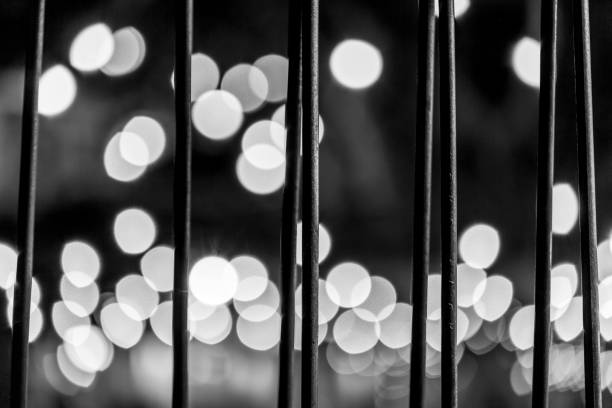 istock Cage in front of Bogey from the light at night in background 857631094