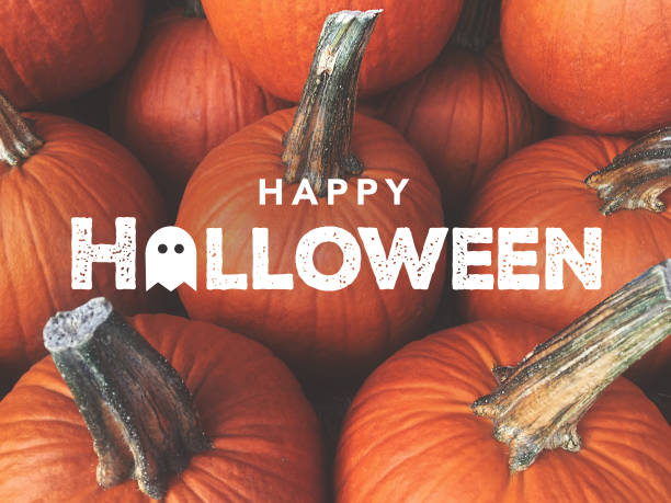 istock Happy Halloween Typography With Pumpkins Background 857641834