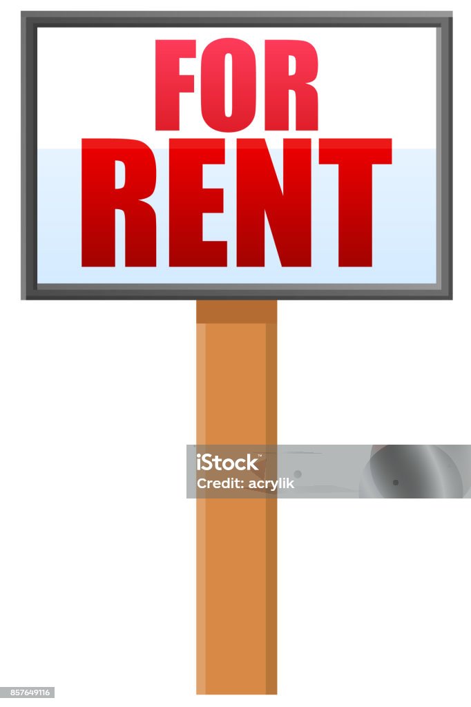 Transient For Rent Poster For Rent Sign Post Vector Image Stock Illustration - Download Image Now ...