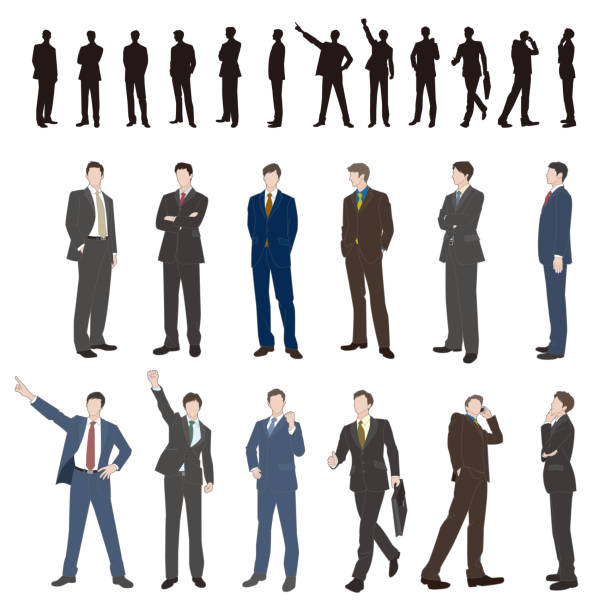 бизнесмен - в полный рост иллюстрации stock illustrations