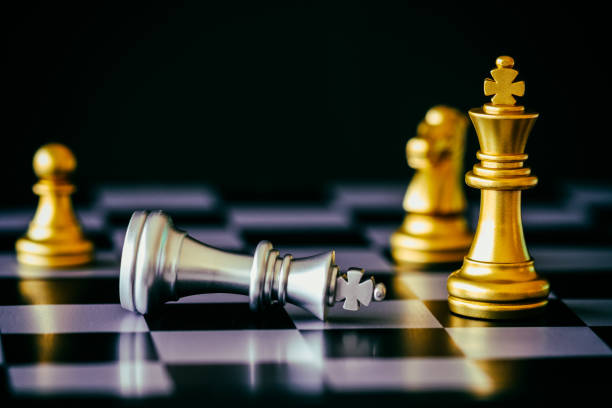 istock Strategy chess battle Intelligence challenge game on chessboard. Success the strategy concept. Chess business leader and success idea. Chess strategy game business competition success play. 857656304
