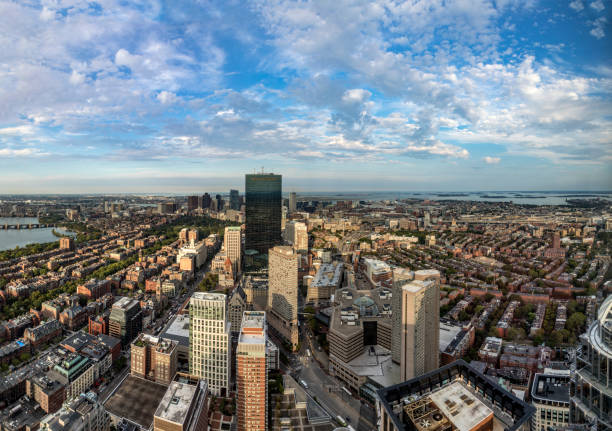 istock aerial view to skyline of Boston 857656598