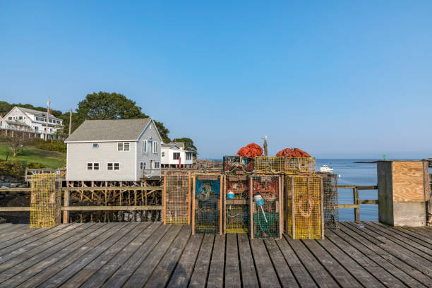 istock lobster cage at a pier in a fisher harbor 857663228