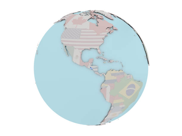 istock El Salvador with flag on globe 857666990