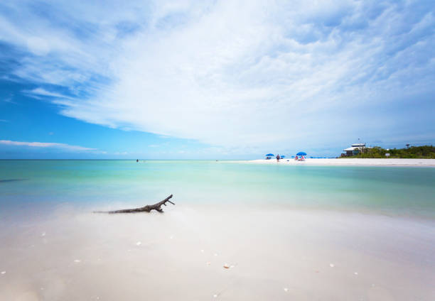 A pristine and lonely beach at Clam Pass nature Park in GUlf of Mexico, Naples beach, Florida.