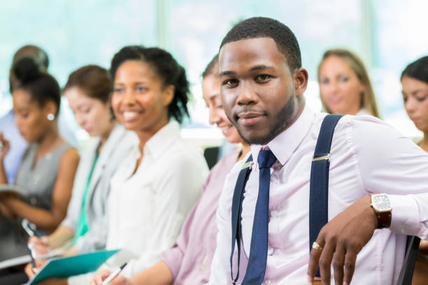 istock Confident young businessman attends continuing education class 857689222