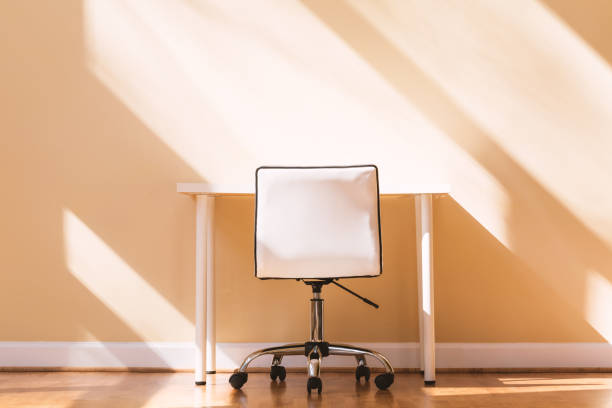 istock Workstation desk in a large room 857701484