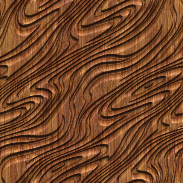 istock Carved pattern on wood background seamless texture, 3d illustration 857701926