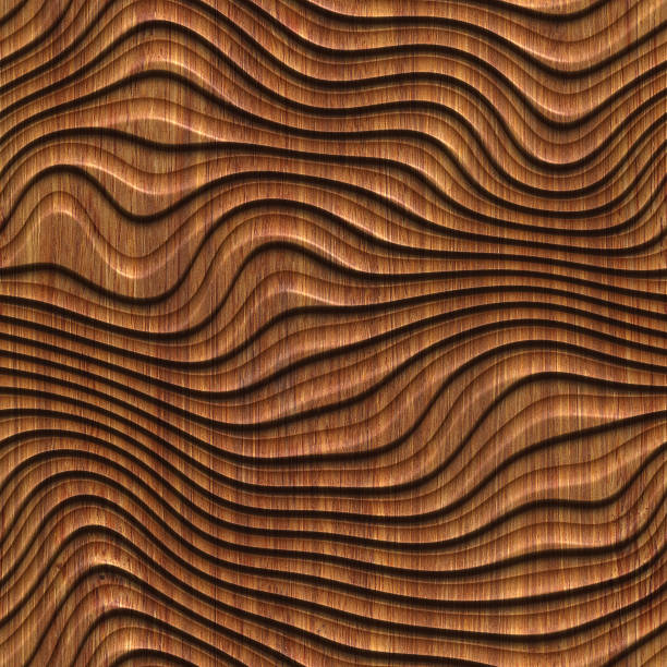 istock Carved pattern on wood background seamless texture, 3d illustration 857705172