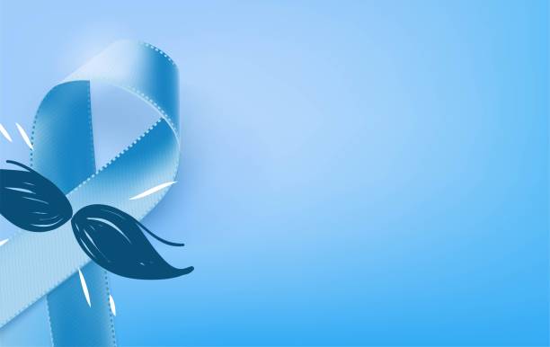 prostata-krebs blau awareness ribbon hintergrund. - männertag stock-grafiken, -clipart, -cartoons und -symbole