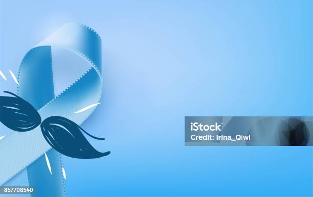 Prostate Cancer Blue Awareness Ribbon Background Stock Illustration - Download Image Now - November, Blue, Men
