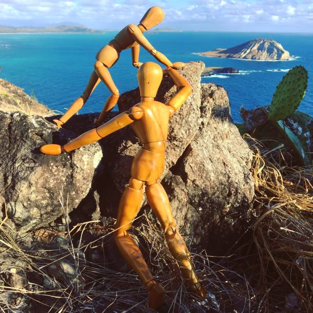 lezení na horu - překonávání protivenství fotky - stock snímky, obrázky a fotky