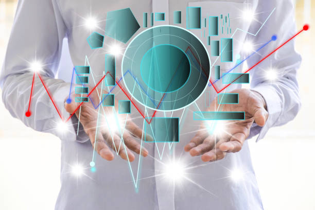 istock Asia man holding infographic vector image.To office blurry background.Using life insurance or Health, business of success photo. 857711876