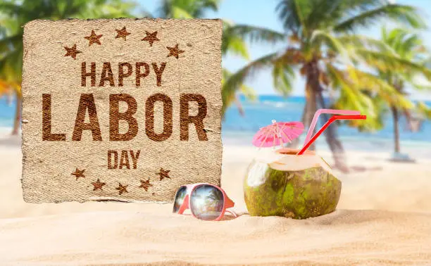 Photo of Labor day banner, patriotic background
