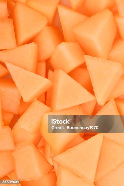 Slice Of Japanese Melons Orange Melon Or Cantaloupe Melon For Background Stock Photo - Download Image Now