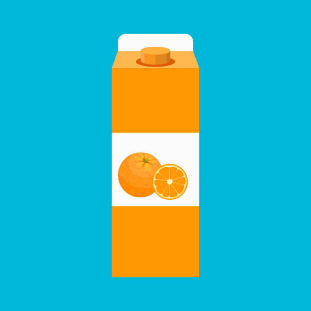 illustrations, cliparts, dessins animés et icônes de vecteur de jus d'orange illustration - emballage alimentaire en carton illustrations