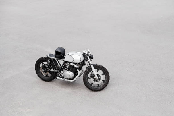 빈티지는 오토바이 오토바이 caferacer 재건 스톡 사진