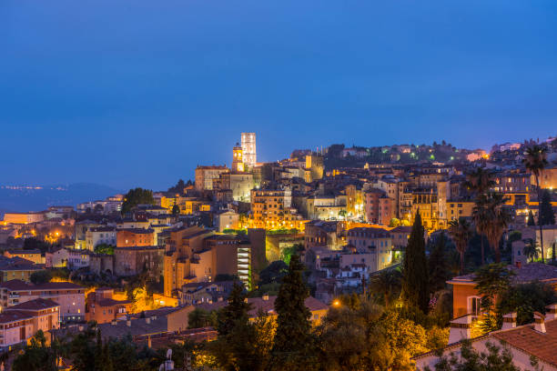 istock Town of Grasse after sunset 857732334