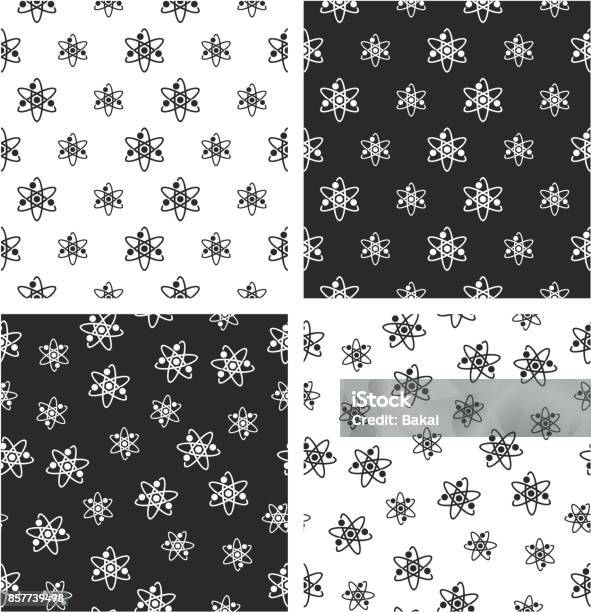 Random Atom Pattern Atom Symbol Or Atom Sign Big Small Aligned Random Seamless Pattern Set ...