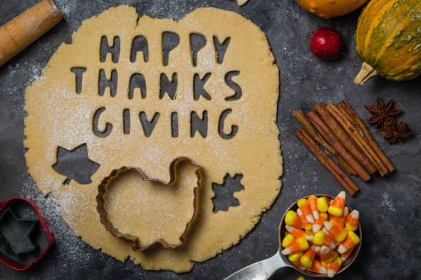 istock Thanksgiving concept - baking ingredients and symbols 857742556