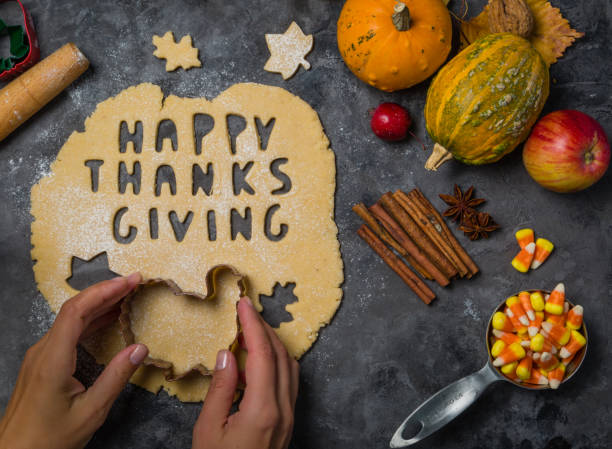 istock Thanksgiving concept - baking ingredients and symbols 857742656
