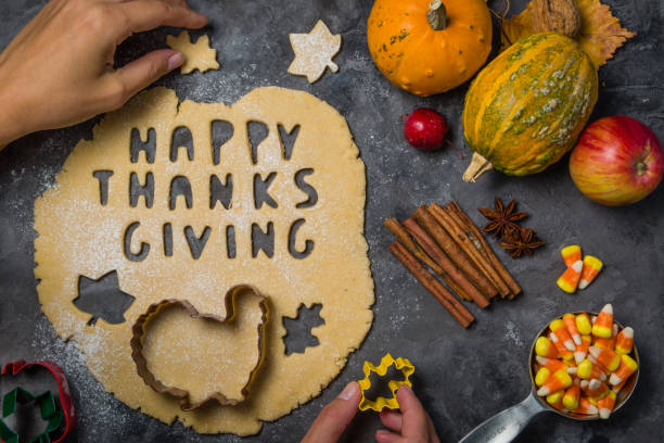 istock Thanksgiving concept - baking ingredients and symbols 857742834
