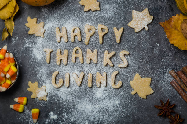 istock Thanksgiving concept - baking ingredients and symbols 857742976