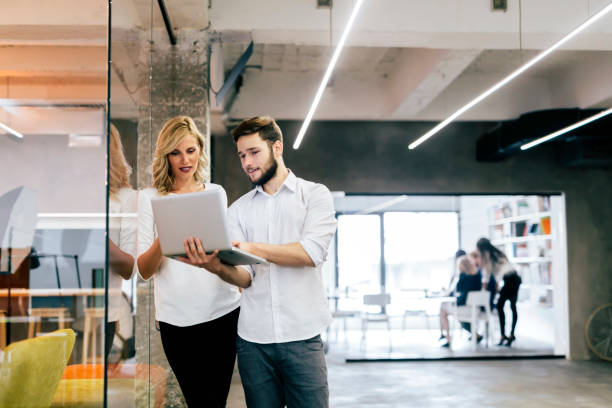 istock Coworkers in a modern office 857743626
