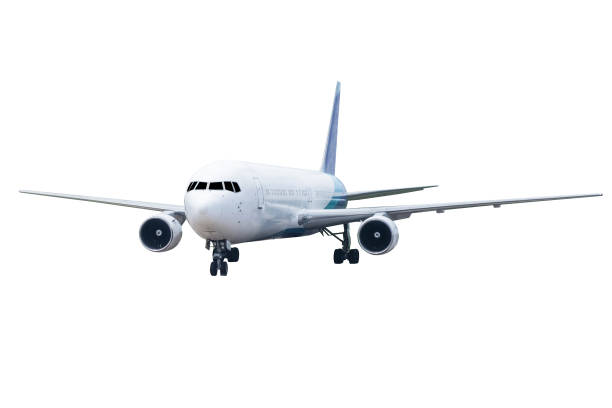 istock Front of real plane aircraft, isolated on white background 857744486