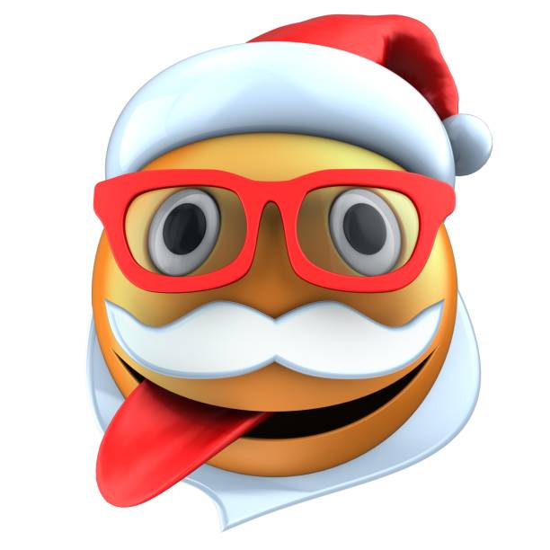 istock 3d orange emoticon smile with christmas hat 857750902