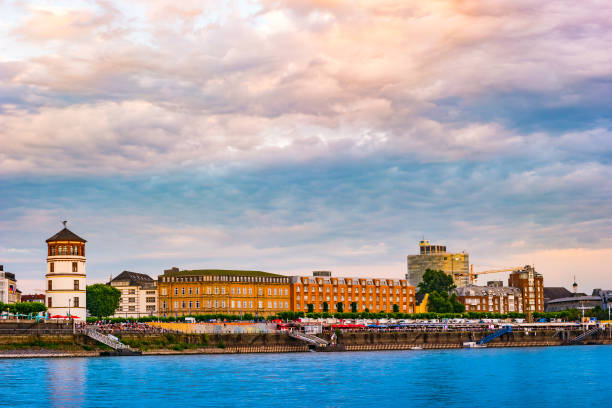istock View at the city skyline central Dusseldorf from the rhine river, Dusselfdorf Germany 857751542