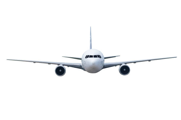 istock Front of plane aircraft, isolated on white background 857755362