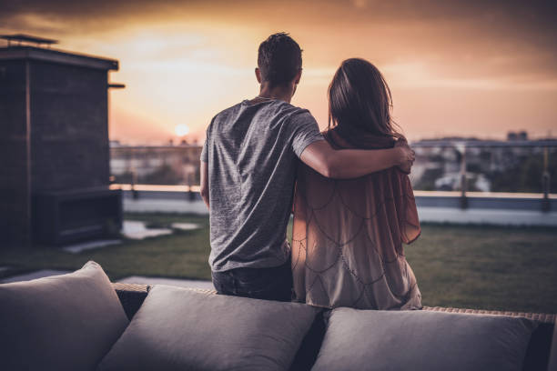 istock Enjoying in breathtaking sunset view! 857759564