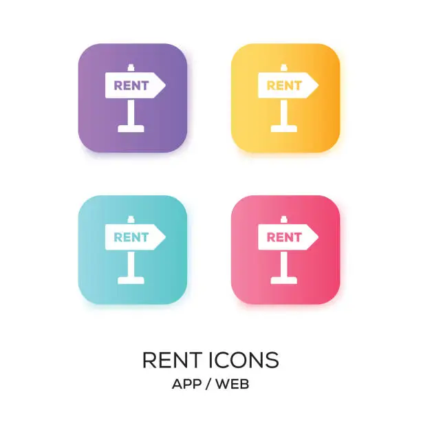Vector illustration of Set of Rent App Icon