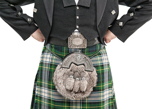 Torso de hombre en traje tradicional escoc photo
