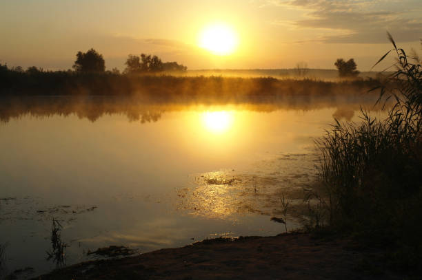 istock Landscape with river at early morning time 857766742
