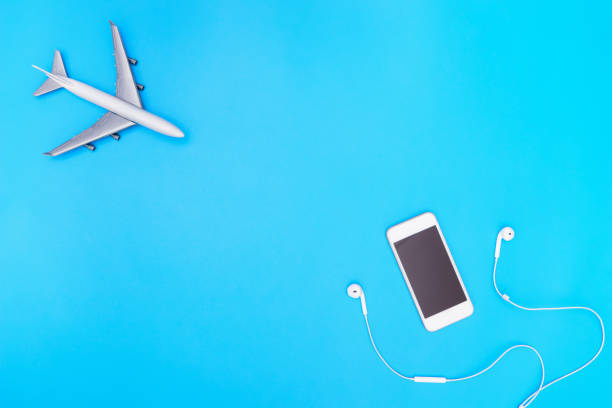 istock Plane and empty screen phone for travel concept 857766826