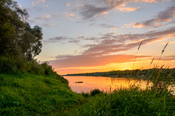 istock Sunset over the river in Russia 857767216