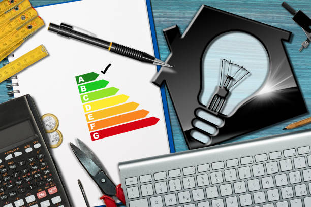 istock Energy Efficiency Rating - House with Light Bulb 857767690