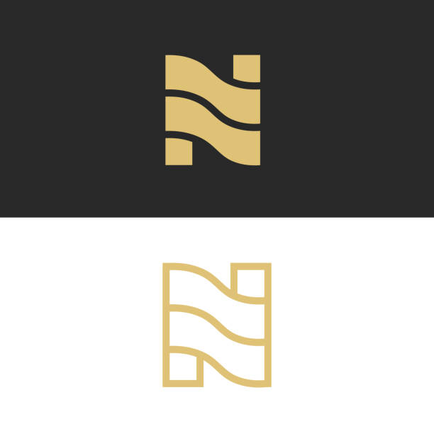 ilustraciones, imágenes clip art, dibujos animados e iconos de stock de diseño de logotipo de la letra n - letter n illustrations