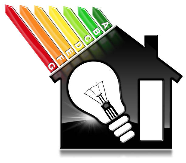 istock Energy Efficiency - Model House and Light Bulb 857774428