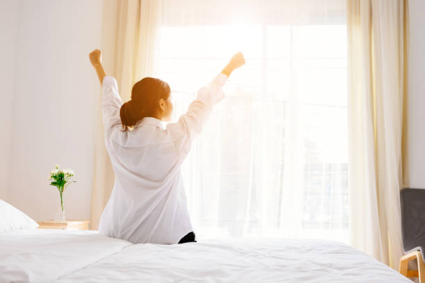 istock Girl wake up early. 857797950