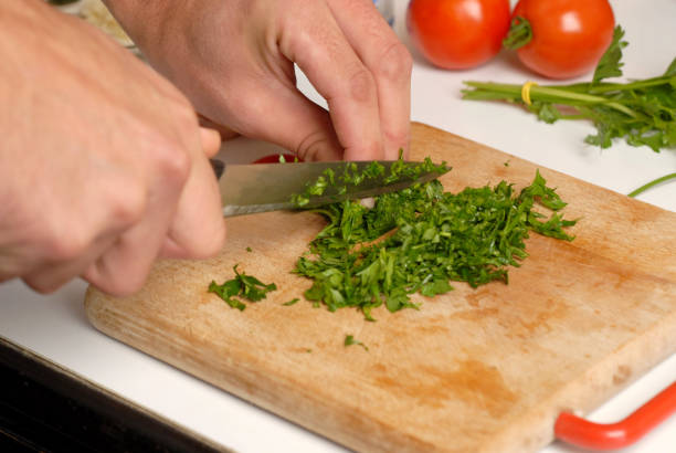 istock Parsley leaves chopping detail 857802092