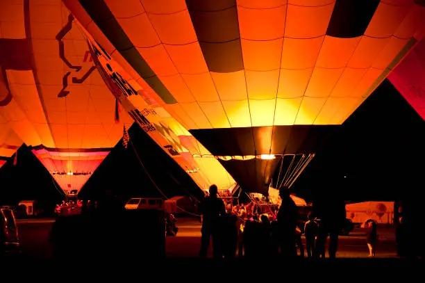 Hot air balloons by night