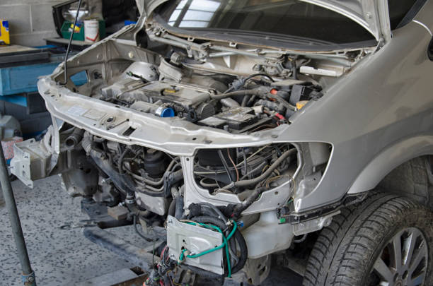 istock The deformed bodywork of a incidented car 857802586