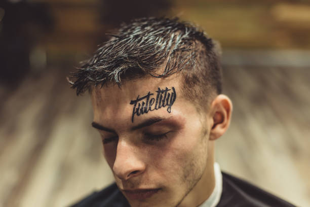 Portrait of man with tattoo