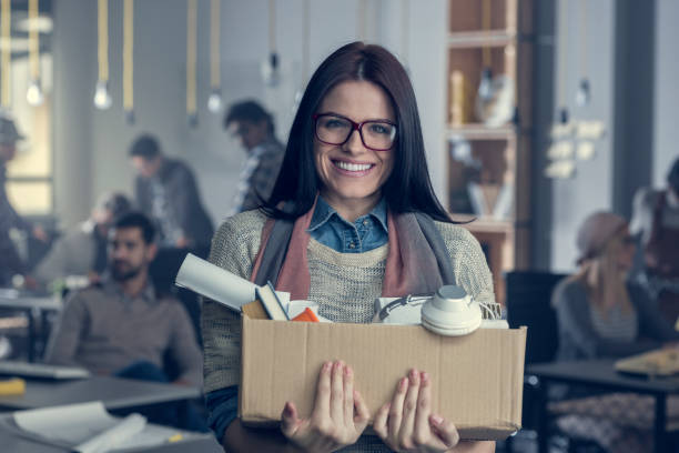 istock Young woman has a new job 857824870