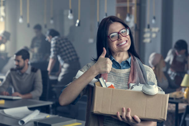 istock Young woman has a new job 857824882