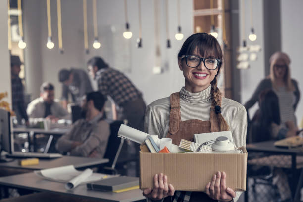 istock Young woman has a new job 857825086