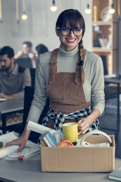 istock Young woman has a new job 857825172